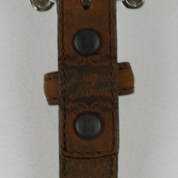 Tony Lama Women's Size 32 Brown Leather Silver Tine Concho Horsehair Belt - Picture 5 of 6